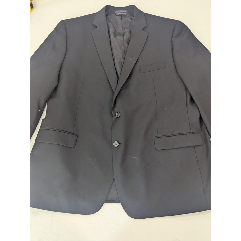 Ralph Lauren 48R Wool Sport Coat Blazer Solid Black Mens Single Breasted